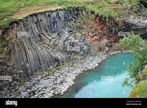 Studlagil Canyon In Northeast Iceland The Blue Green Jokla River