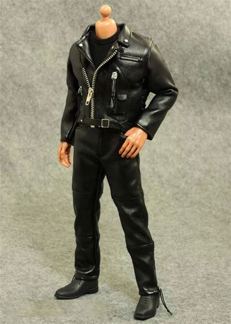 16 Scale Terminator T800 Motorcycle Version Leather Suit Models