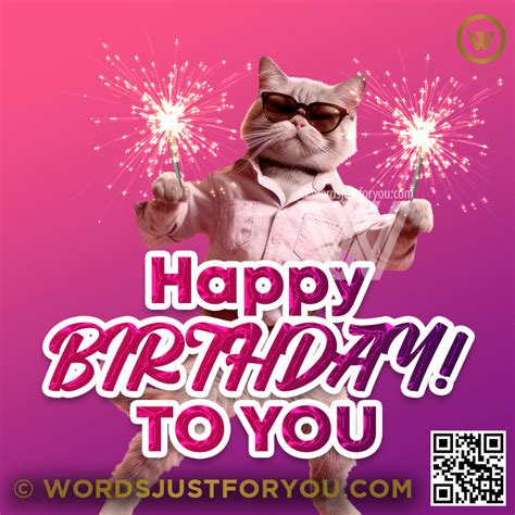 Happy Birthday Cat  Original Creative