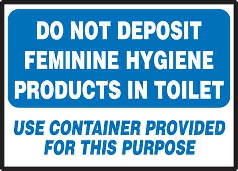 Do Not Deposit Feminine Hygiene Products Toilet Safety Label Lrst516