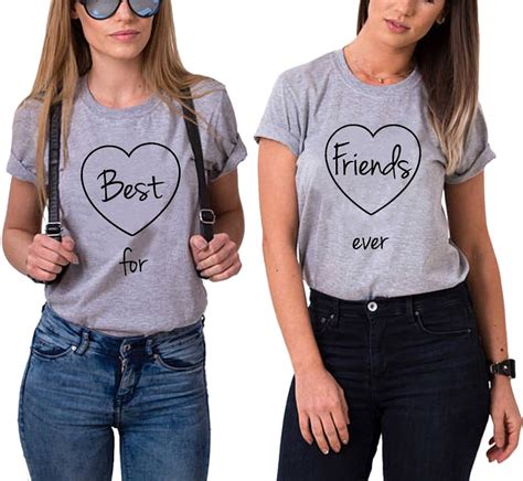 Bff Shirts Best Friend Forever T Shirts Cute Matching 2 Girls Tee Printed Letter
