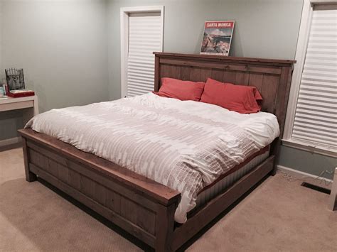 Custom King Bed Frame Do It Yourself Home Projects From Ana White King Bed Frame Farmhouse