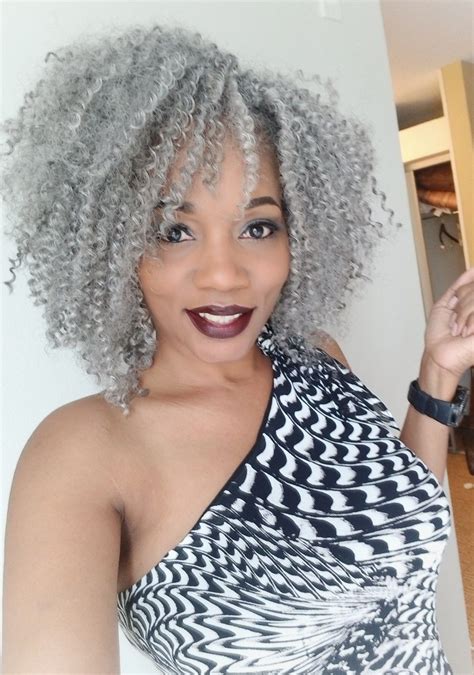 Just Love Her Hair Gorgeous Gray Hair Beautiful Black Women Silver Haired Beauties Curly