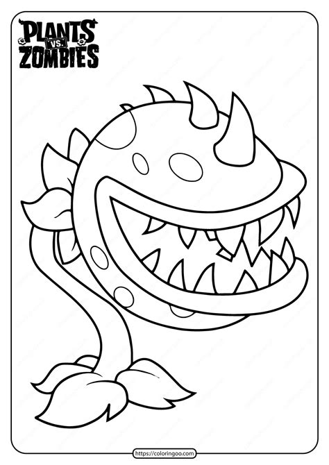 They will enjoy filling the unique patterns of these zombies with colors. Plants vs Zombies Chomper Pdf Coloring Page