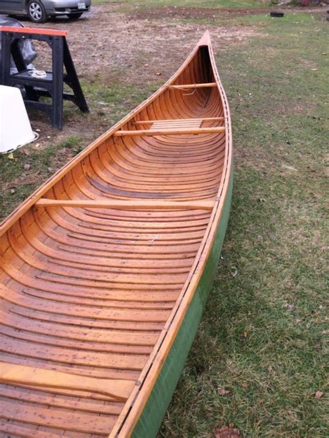 Vintage Wooden Canoe Em White For Sale From United States