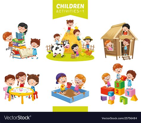 Children Activities Set Royalty Free Vector Image