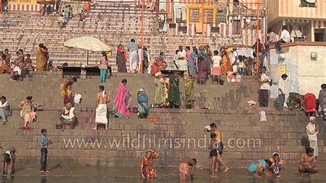Holy Bath At The Ganga River In Varanasi India YouTube