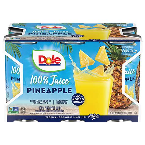 Dole 100 Juice Pineapple 6 Ea Pineapple Ingles Markets