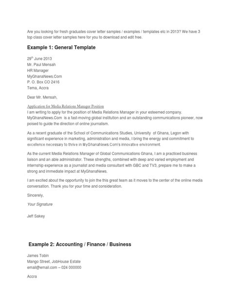 Fresh Graduates Cover Letter For Your Needs Letter Template Collection