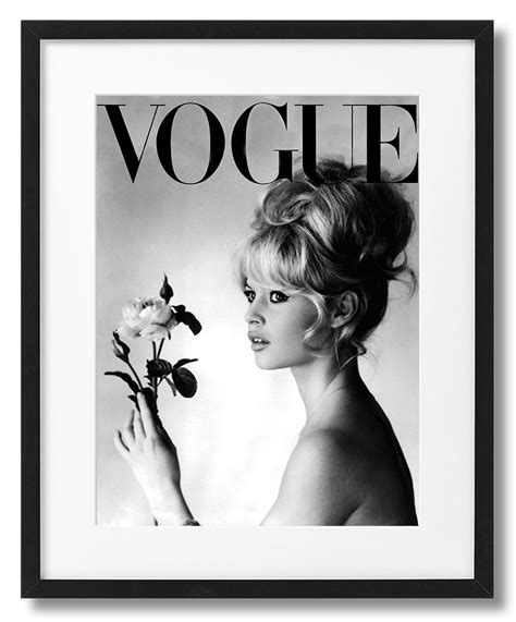 Brigitte Bardot Z LiliĄ Plakat Vogue OkŁadka Czarno BiaŁa Dekorama