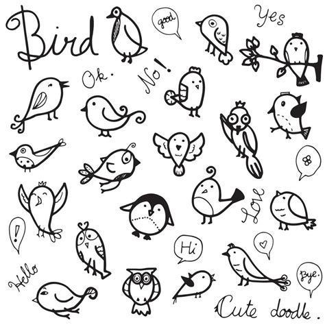 Bird Doodle Design Element Vector 11416727 Vector Art At Vecteezy