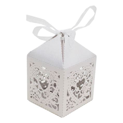 White Pearlescent Favour Boxes 20 Pack Hobbycraft
