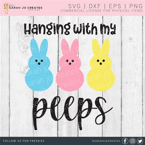 Hanging With My Peeps Svg Easter Svg Easter Bunnies Svg Etsy