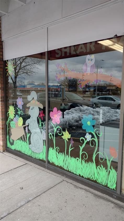 Spring Easter Window Painting By Kelly Porter Easter Window Display