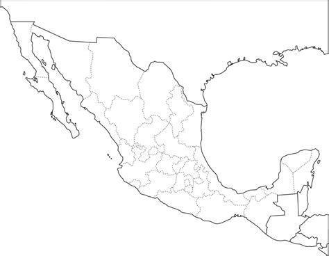 Mapa De México Político Regiones Relieve Para Colorear Imágenes