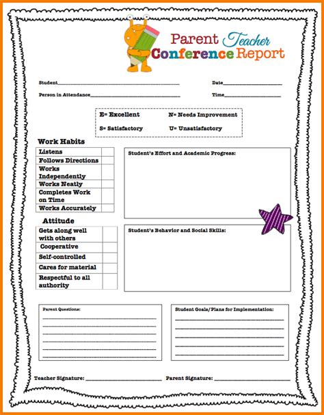parent teacher conference template authorization letter