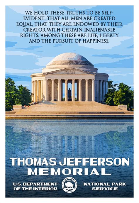 Thomas Jefferson Memorial Poster Retro Travel Prints National Park