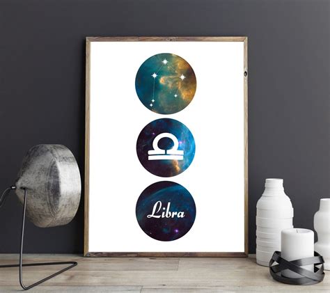 Libra Constellation Art Zodiac Signs Libra Poster Kids Room Etsy In