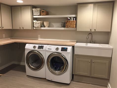 How big should a farmhouse sink for a laundry room be? Basement laundry room. Farmhouse sink. | Stylish laundry ...