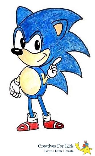 How To Draw Sonic The Hedgehog Step By Step Tutorial