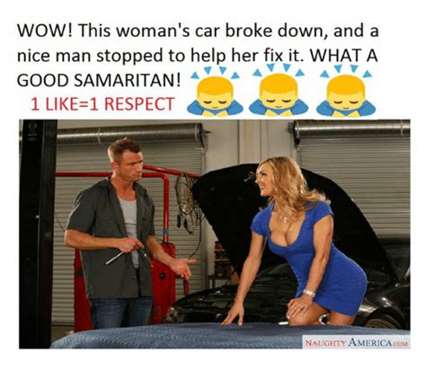 Wow This Womans Car Broke Down And A Nice Man Stopped To Help Her Fix