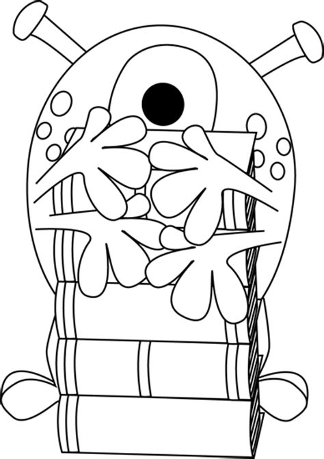It's required to give attribution if you use this image on your website other popular clip arts. Black and White Monster Hugging Books Clip Art - Black and ...