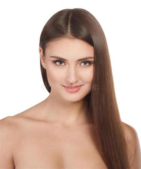 Long brown hair with a skin tone to match. Beauty Woman Portrait Of Teen Girl Beautiful Cheerful ...