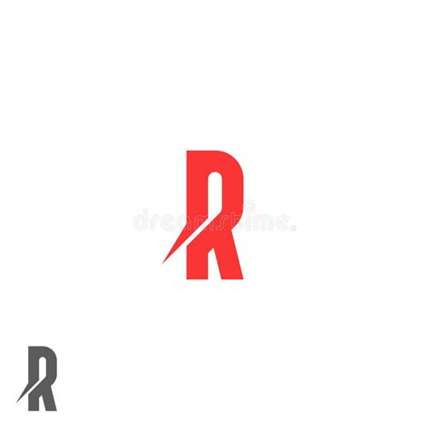 Logo R Letter Flat Red Design Element Mockup Idea Abstract Flying