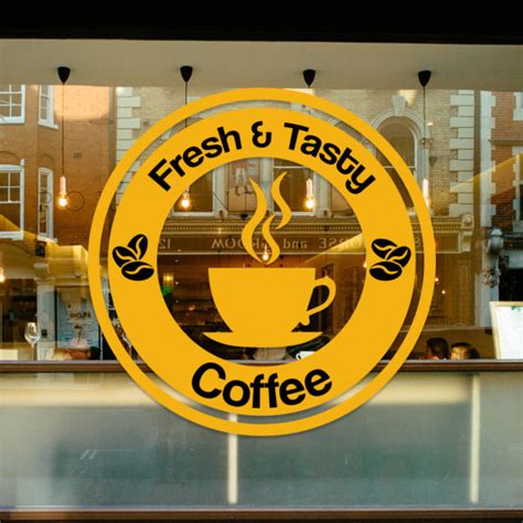 Coffee Shop Café Window Sign Sticker Decals Csp004 Vivid