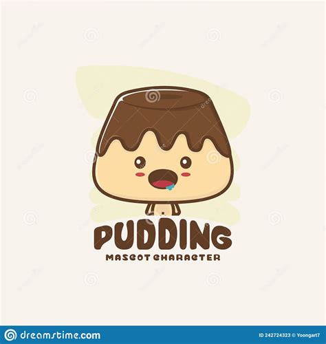 Cute Mascot Pudding Stock Vector Illustration Of Graphic 242724323