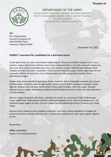Download Army Letterhead Template In 2021