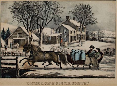 Currier And Ives Winter Morning In The Country Hand Colored