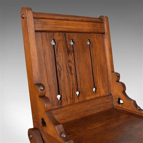 Antique Glastonbury Chair English Tudor Revival Hall Seat Circa 18