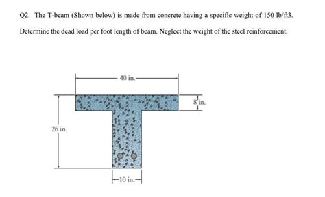 Solved Q2 The T Beam Shown Below Is Made From Concrete