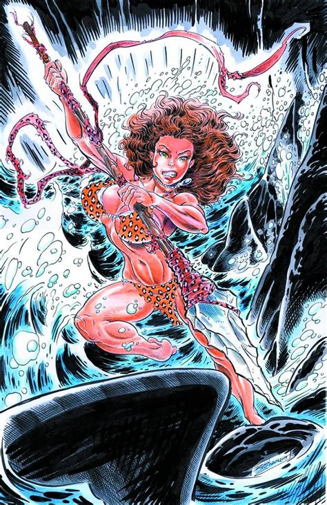 An Image Of A Woman On The Cover Of A Comic Book With Water Splashing Around Her