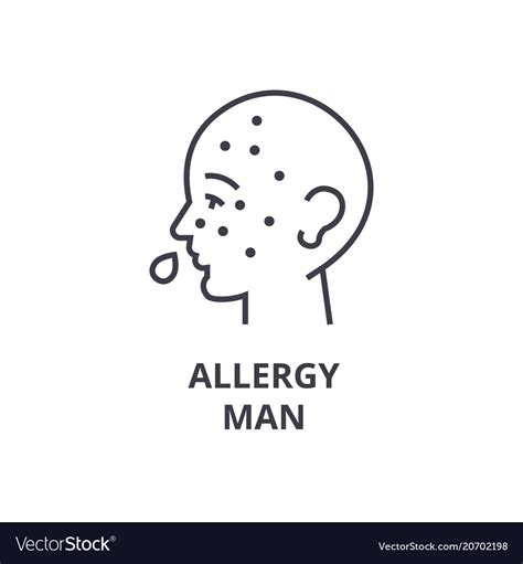 Allergy Man Thin Line Icon Sign Symbol Royalty Free Vector