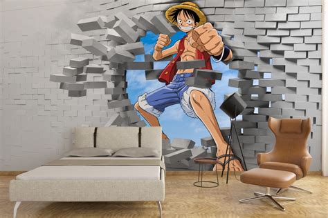 Tapiz Foto Mural Autoadhesivo One Piece Monkey D Luffy Meses Sin