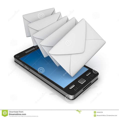 Cell Phone Email Icon Concept. On White. Stock Illustration - Image ...