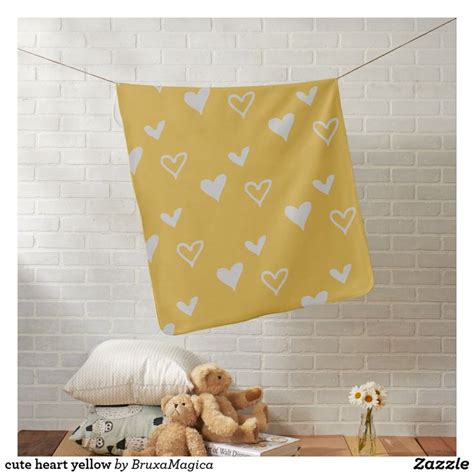 Cute Heart Yellow Baby Blanket Zazzle Baby Blanket Soft Baby