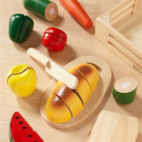 Melissa And Doug Cutting Food Play Food Set With 26 Wooden Pieces