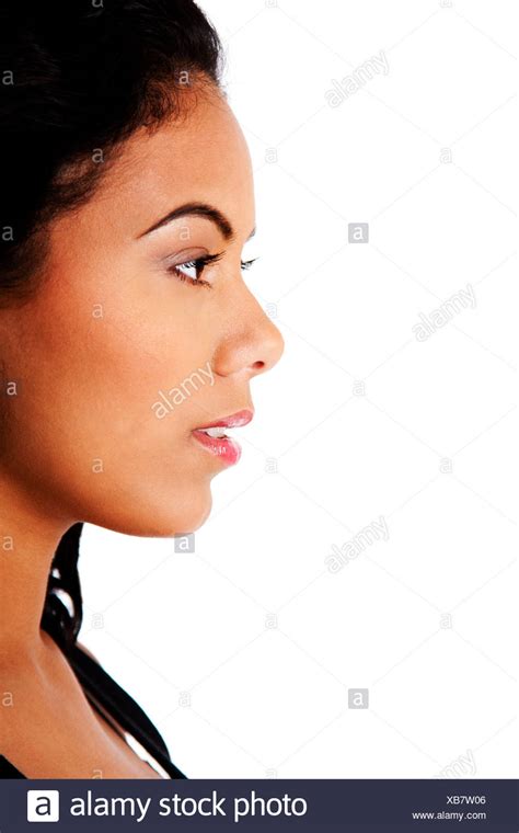 Side Profile View Of Beautiful Woman Face With Clear