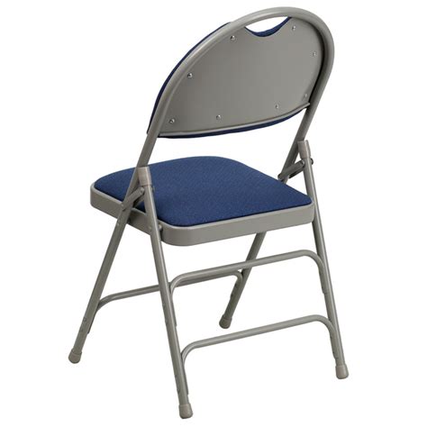 Folding chairs office & conference room chairs : Navy Blue Metal Folding Chair with 1" Padded Fabric Seat ...