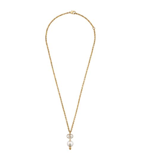 Gucci Glass Pearl Interlocking G Necklace Harrods Uk