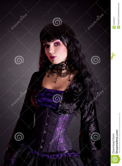 Portrait Of Beautiful Gothic Girl Wearing Halloween