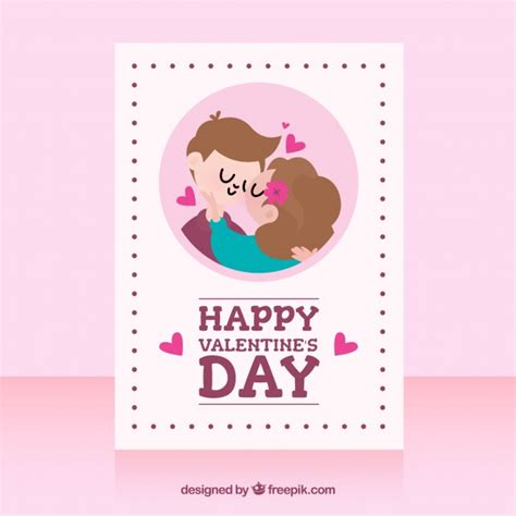 Flat Design Valentines Day Card Template Vector Free