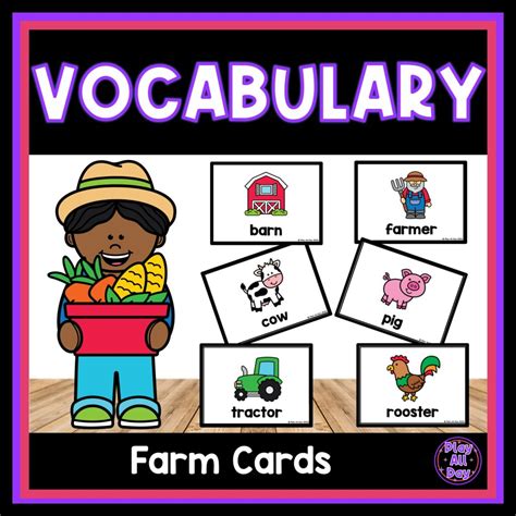 Farm Vocabulary Cards Farm Word Wall Cards Made By Teachers