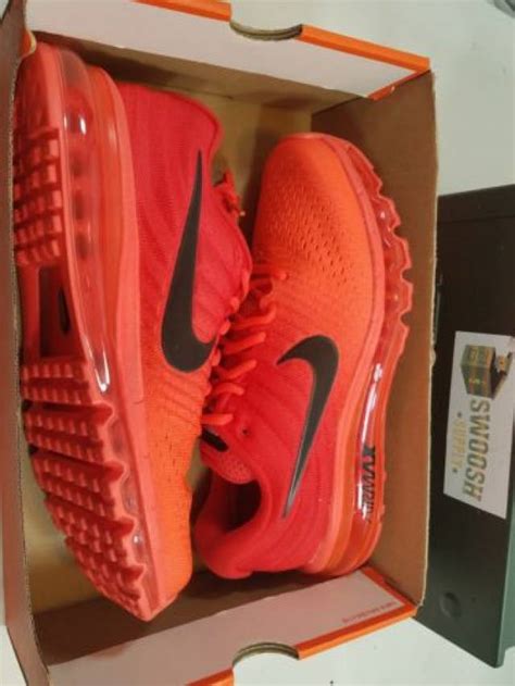 Nike Air Max 2017 Running Shoes New Bright Crimson Red Black Size