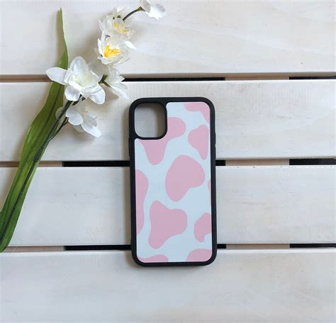 Pink Cow Print Phone Case Etsy