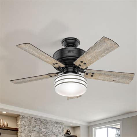 If you've been thinking about replacing your existing ceiling fans. Hunter 44-Inch Matte Black LED Ceiling Fan with Light with ...