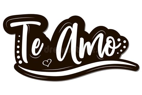 ¡te Amo ¡te Amo Letra Negra Vectorial Ilustración Aislada En Fondo